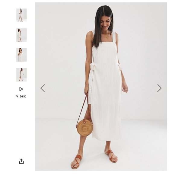 ASOS DESIGN Tall Square Neck Cami Maxi Dress US 12